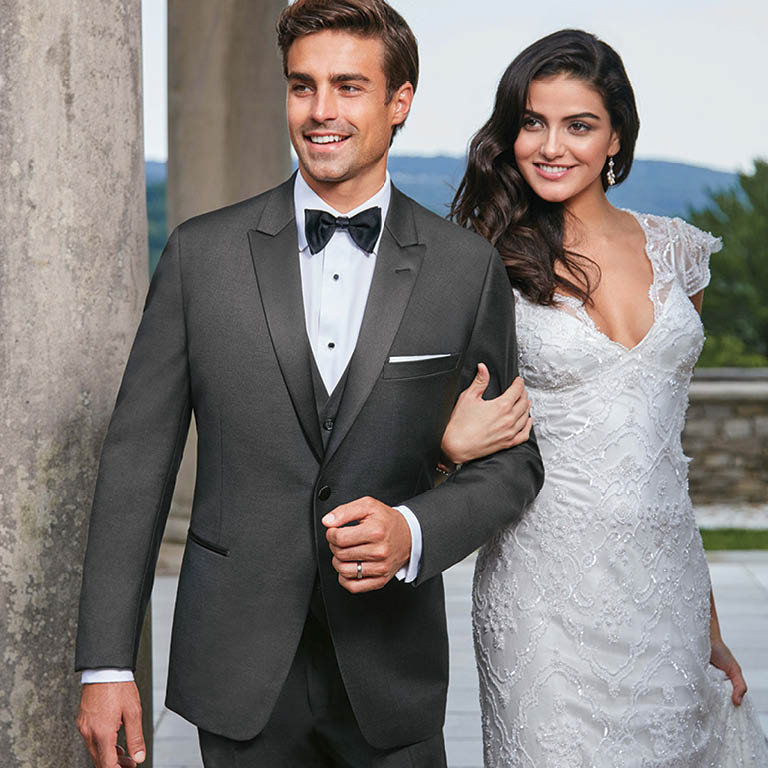 Charcoal Tux with black lapel